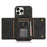 For iPhone 14 Pro Max 6.7 inch Tri-fold Wallet Kickstand Phone Back Cover PU Leather + TPU Anti-scratch Case - Black - 4
