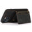 For iPhone 13 6.1 inch Tri-fold Card Holder Wallet Phone Kickstand Cover PU Leather + TPU Shockproof Case - Black - 3