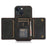 For iPhone 13 6.1 inch Tri-fold Card Holder Wallet Phone Kickstand Cover PU Leather + TPU Shockproof Case - Black - 4