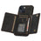 For iPhone 13 6.1 inch Tri-fold Card Holder Wallet Phone Kickstand Cover PU Leather + TPU Shockproof Case - Black - 5