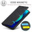 LC.IMEEKE For iPhone 14 Plus PU Leather Wallet Folio Flip Case Magnetic Auto-absorbed Stand Cover - Black - 6
