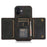For iPhone 12 6.1 inch Multi Card Slots Kickstand Tri-fold Wallet Phone Cover PU Leather + TPU Protective Back Case - Black - 4