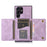 For Samsung Galaxy S22 Ultra 5G Foldable Wallet Design Leather Coated TPU Phone Case Shockproof Mobile Phone Shell - Purple - 4