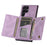 For Samsung Galaxy S22 Ultra 5G Foldable Wallet Design Leather Coated TPU Phone Case Shockproof Mobile Phone Shell - Purple - 5