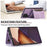 For Samsung Galaxy S22 Ultra 5G Foldable Wallet Design Leather Coated TPU Phone Case Shockproof Mobile Phone Shell - Purple - 6