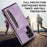 For Samsung Galaxy S22 Ultra 5G Foldable Wallet Design Leather Coated TPU Phone Case Shockproof Mobile Phone Shell - Purple - 7