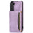 For Samsung Galaxy S21 4G / 5G Wallet Design Leather Coated TPU Phone Case Drop-proof Multiple Card Slots Feature Cover - Purple - 1