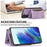 For Samsung Galaxy S21 4G / 5G Wallet Design Leather Coated TPU Phone Case Drop-proof Multiple Card Slots Feature Cover - Purple - 6