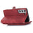 For Samsung Galaxy S22 5G PU Leather Zipper Folio Wallet Case Multi-Functional 9 Card Holder Slots Flip Protective Phone Cover with  Wrist Strap - Red - 4