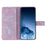 For iPhone 14 Plus Mandala Flower Imprinted Wallet Case PU Leather Wrist Strap Stand Feature Flip Cover - Purple - 2