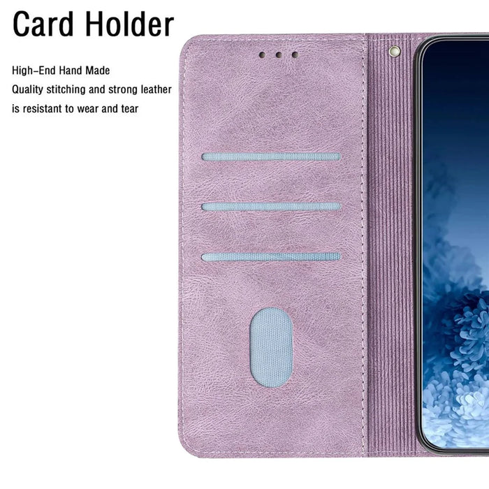 For iPhone 14 Plus Mandala Flower Imprinted Wallet Case PU Leather Wrist Strap Stand Feature Flip Cover - Purple - 5
