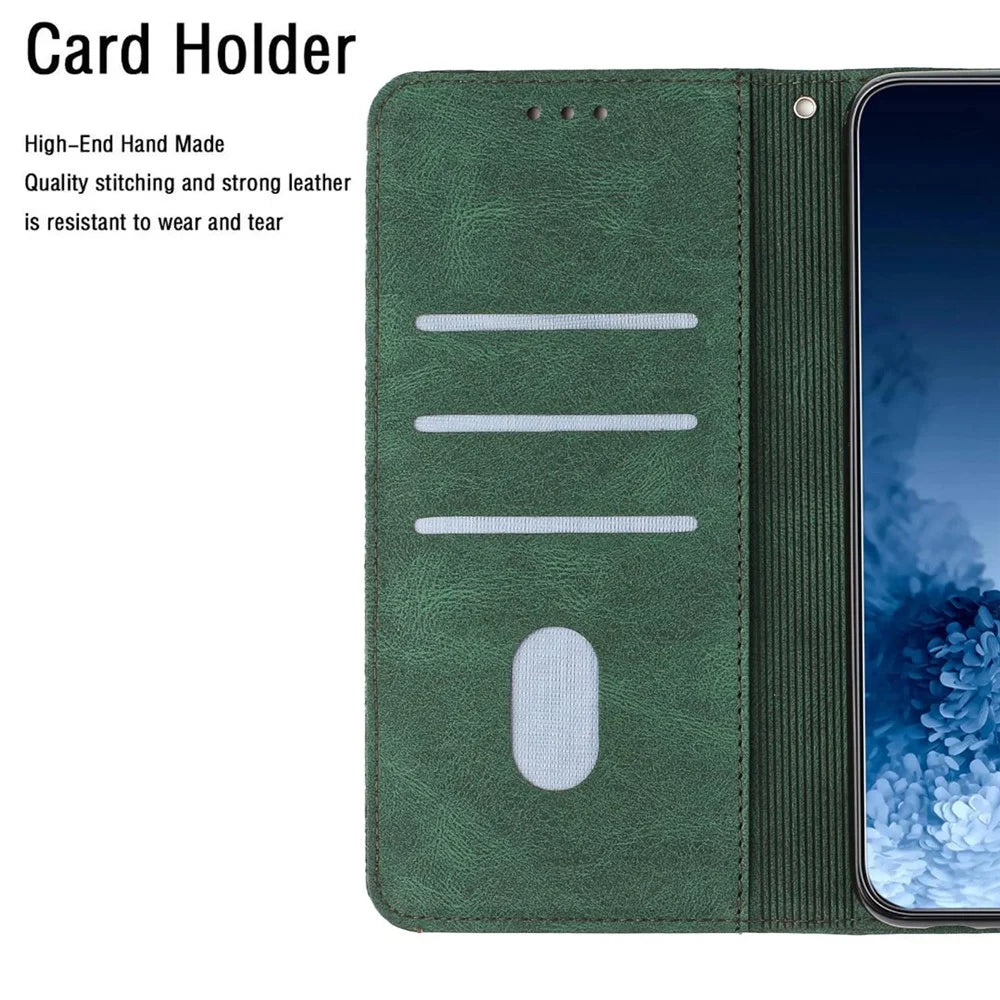 For iPhone 14 Pro Max 6.7 inch Imprinted Mandala Flower PU Leather Phone Case Wallet Stand Magnetic Protective Cover with Wrist Strap - Green - 5