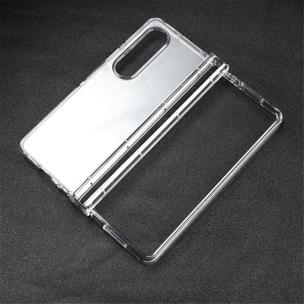 For Samsung Galaxy Z Fold4 5G Transparent Folding Phone Case Anti-fall Protective Cover with Hinge - 3