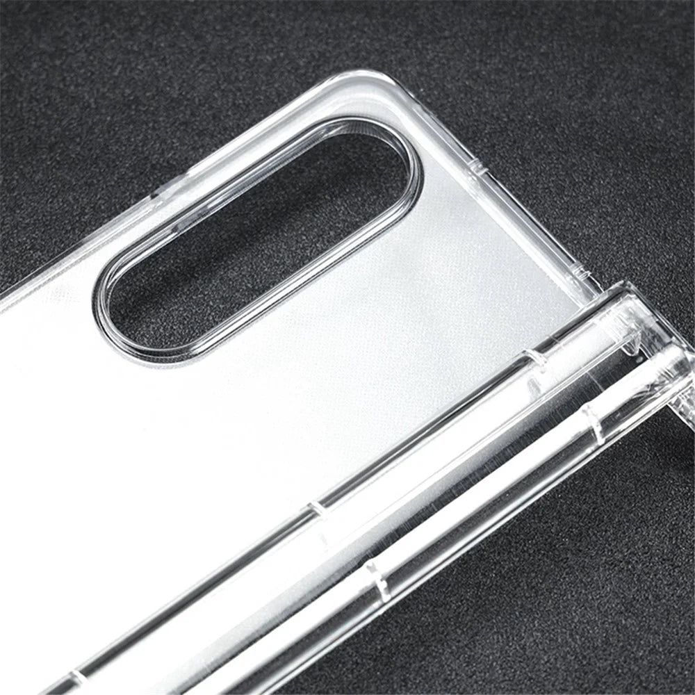 For Samsung Galaxy Z Fold4 5G Transparent Folding Phone Case Anti-fall Protective Cover with Hinge - 4