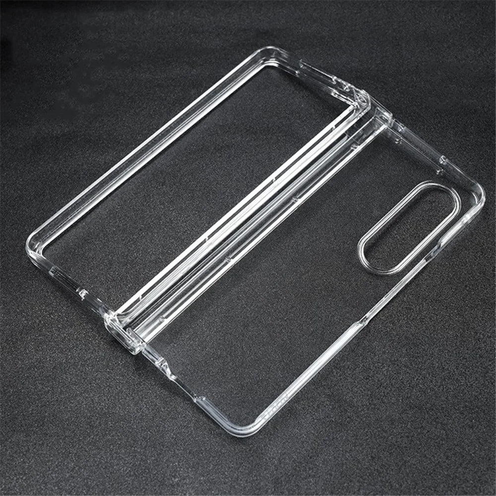 For Samsung Galaxy Z Fold4 5G Transparent Folding Phone Case Anti-fall Protective Cover with Hinge - 7
