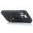 For iPhone 14 Pro Max 6.7 inch Retro Phone Case Leather Coated TPU Ring Holder Kickstand Feature Anti-fall Shell with Card Slots - Black - 2
