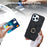 For iPhone 14 Pro Max 6.7 inch Retro Phone Case Leather Coated TPU Ring Holder Kickstand Feature Anti-fall Shell with Card Slots - Black - 5