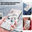 Phone Case For Samsung Galaxy S22+ 5G, Wallet Stand Style 3D Pattern Printing PU Leather + TPU Magnetic Shell with Strap - White Cat - 6