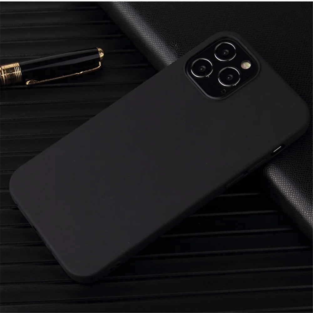 For iPhone 14 Pro Max 6.7 inch Matte TPU Phone Drop-proof Cover Anti-scratch Protective Case - Black - 2