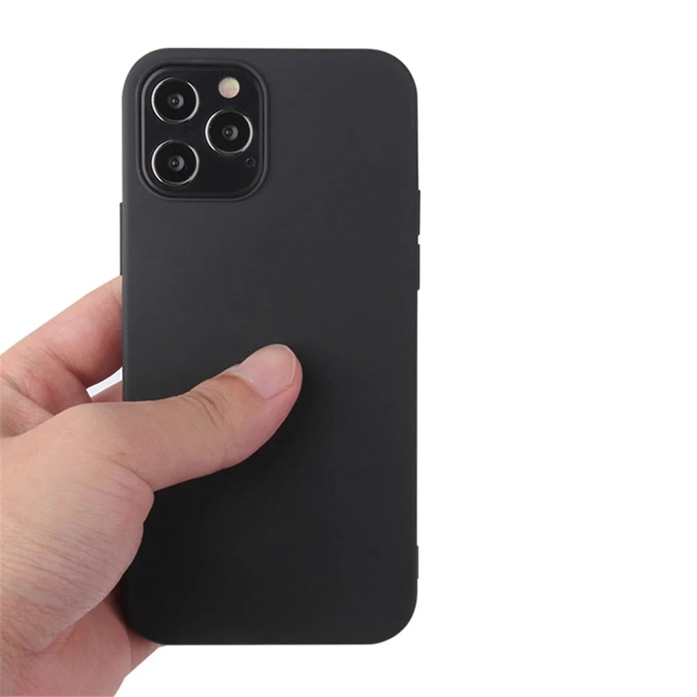 For iPhone 14 Pro Max 6.7 inch Matte TPU Phone Drop-proof Cover Anti-scratch Protective Case - Black - 3
