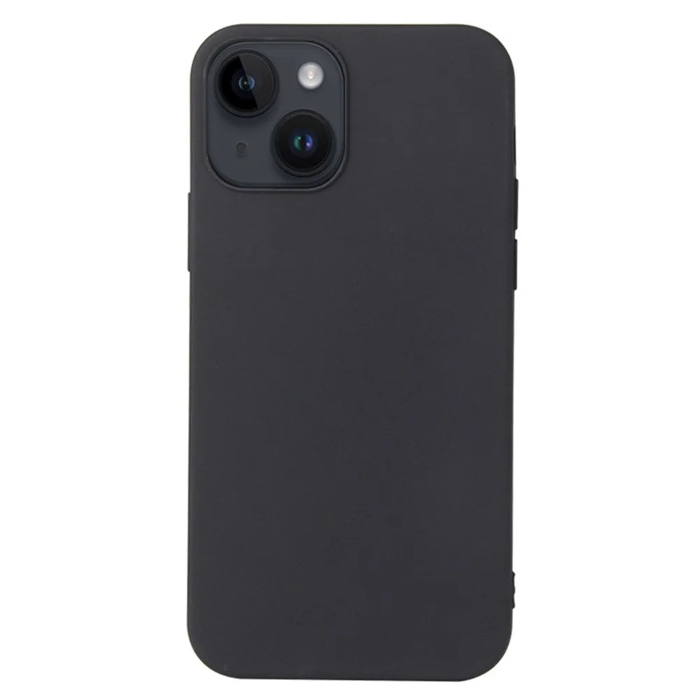For iPhone 14 / 13 Matte Surface Flexible TPU Phone Cover Anti-Drop Back Case - Black - 1