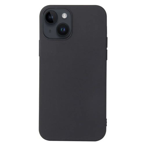 For iPhone 14 / 13 Matte Surface Flexible TPU Phone Cover Anti-Drop Back Case - Black - 1