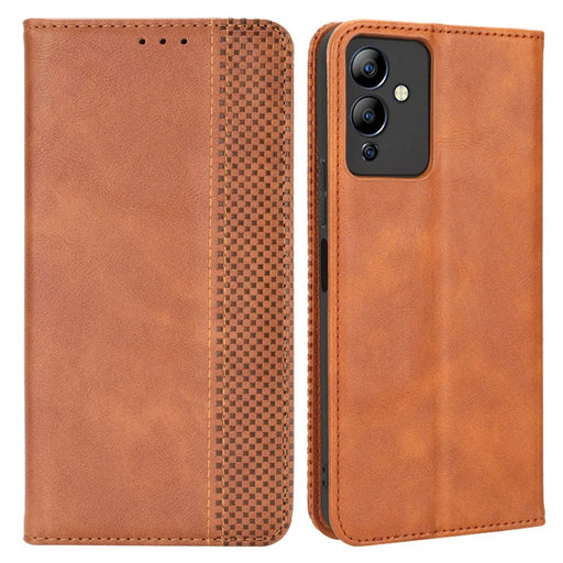For Infinix Note 12i X6819 Phone Case Retro Imprinted PU Leather Anti-Scratch Phone Cover Wallet Stand - Brown - 1