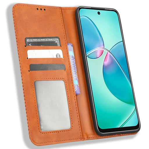 For Infinix Note 12i X6819 Phone Case Retro Imprinted PU Leather Anti-Scratch Phone Cover Wallet Stand - Brown - 2