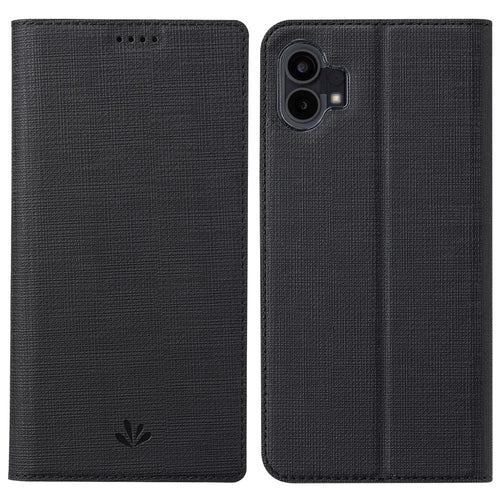 VILI DMX Series for Nothing phone (1) 5G Shockproof Phone Case Anti-scratch PU Leather Phone Shell Cover Card Holder - Black - 1