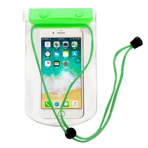 3-Layer Thicken Waterproof Bag for Under 7-inches Mobile Phone Beach Pool Dry Bag with Adjustable Lanyard - Green - 1