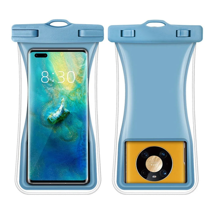 TPU Waterproof Bag for Under 7.2-inches Mobile Phone Beach Pool Phone Dry Bag with Floating Airbag - Grey Blue - 2