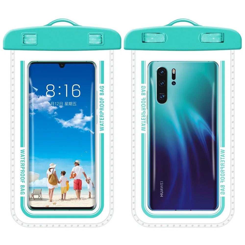 PVC Waterproof Bag with Lanyard for Under 7.2-inches Cell Phone Dry Bag for Pools, Beaches, Fishing - Macaroon Blue - 2