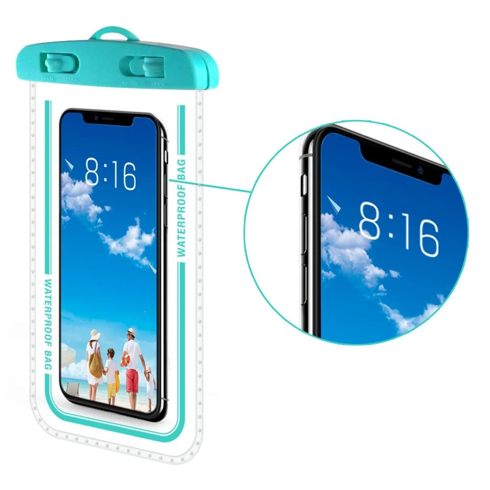 PVC Waterproof Bag with Lanyard for Under 7.2-inches Cell Phone Dry Bag for Pools, Beaches, Fishing - Macaroon Blue - 4