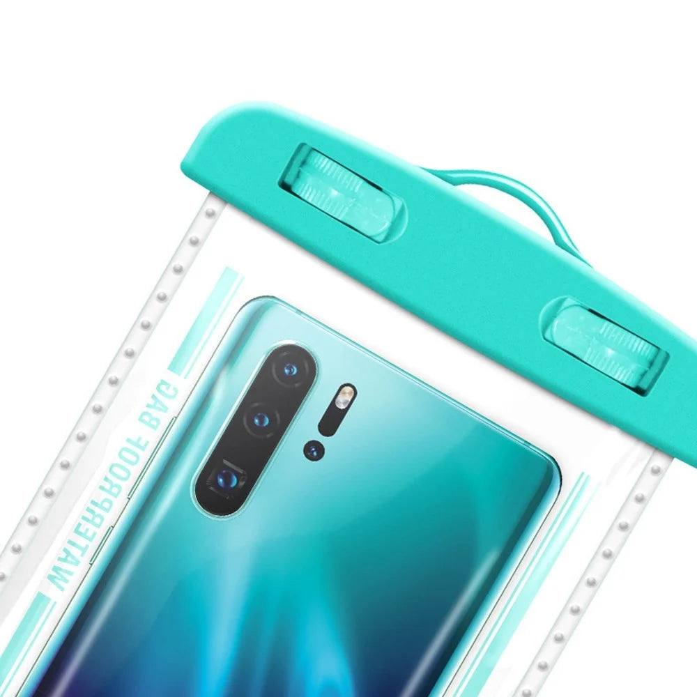 PVC Waterproof Bag with Lanyard for Under 7.2-inches Cell Phone Dry Bag for Pools, Beaches, Fishing - Macaroon Blue - 6