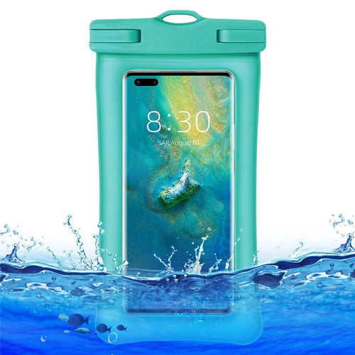 IPX8 30m Waterproof Universal Under 7.2 Inch TPU Cell Phone Bag Beach Pool Swimming Airbag Shockproof Phone Pouch with Strap - Blue - 1