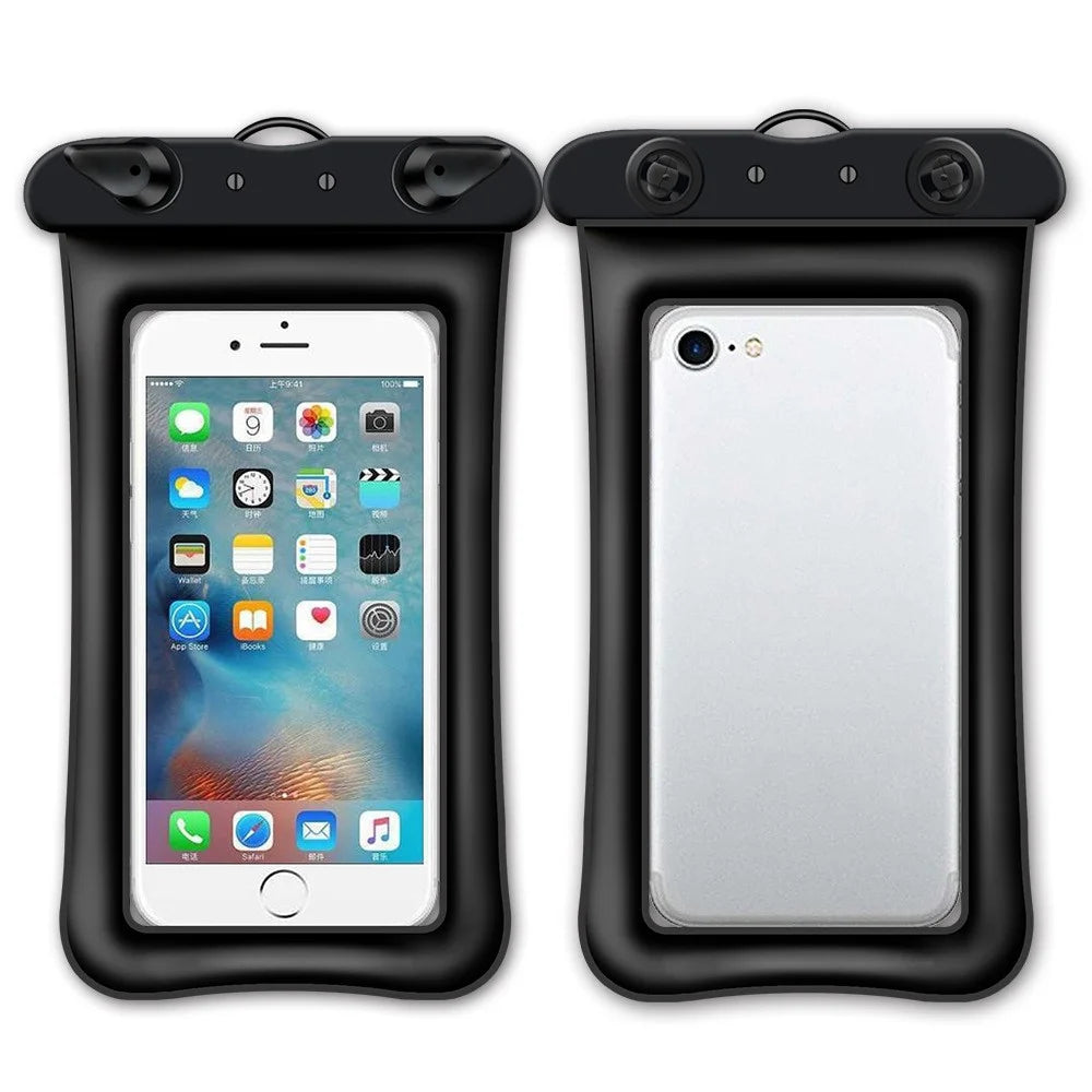 Floating Airbag Waterproof Bag for Under 7.2-inches Cell Phone Beach Pool Phone Dry Bag with Lanyard - Black - 3