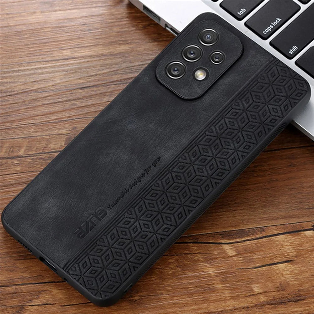 AZNS Phone Case For Samsung Galaxy A53 5G, Anti-fall PU Leather Coated TPU Well-protected Mobile Phone Cover - Black - 7