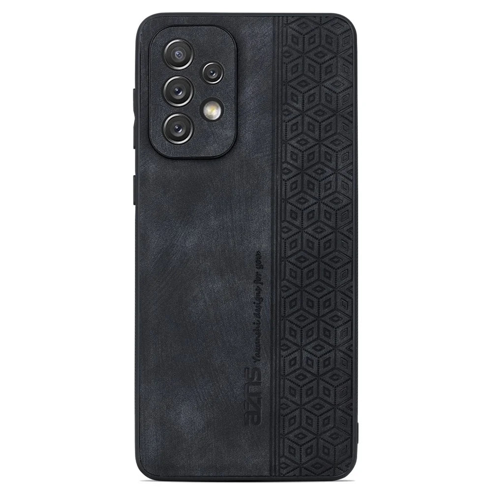 AZNS Anti-scratch Phone Case For Samsung Galaxy A73 5G, PU Leather Coated TPU Drop-proof Mobile Phone Cover - Black - 2