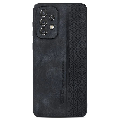 AZNS Anti-scratch Phone Case For Samsung Galaxy A73 5G, PU Leather Coated TPU Drop-proof Mobile Phone Cover - Black - 2