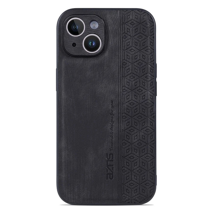 AZNS Protective Back Cover For iPhone 14 Plus, Scratch-resistant PU Leather Coated TPU Mobile Phone Case - Black - 2