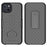 For iPhone 14 Plus Woven Texture Clip Kickstand PC + TPU Case Sliding Screen Cover Phone Protector - 1