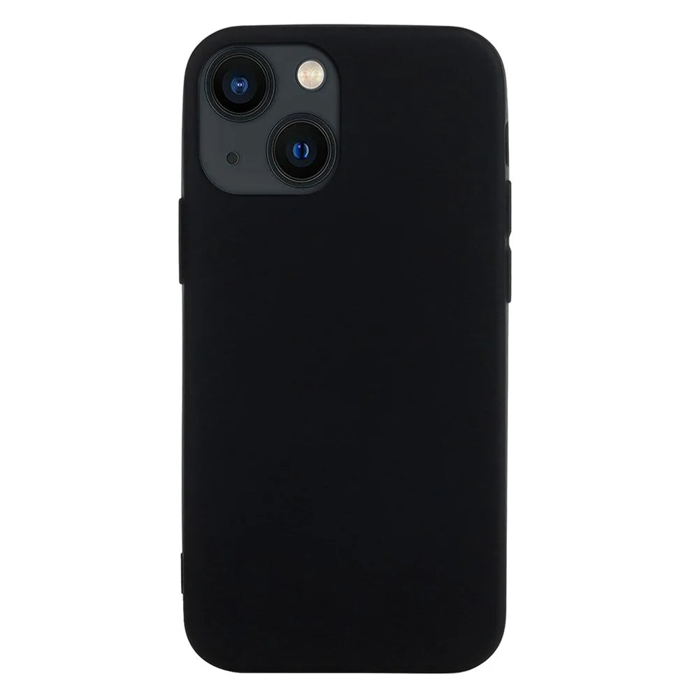 For iPhone 14 6.1 inch Candy Color Shockproof TPU Phone Case Mobile Phone Protective Back Cover - Black - 1