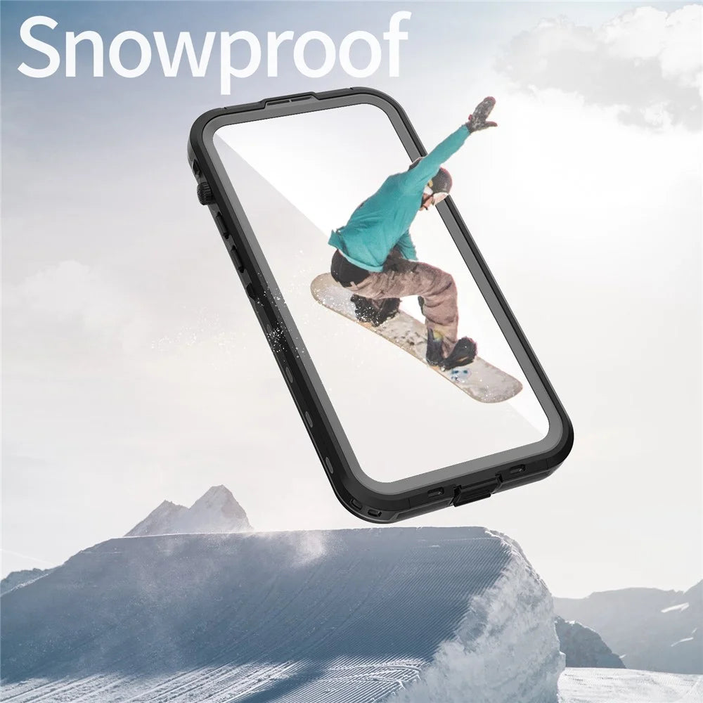 REDPEPPER Dot+ Series for iPhone 14 Pro Max 6.7 inch Compatible with MagSafe Wireless Charging Anti-drop Phone Cover IP68 Waterproof IP6X Dustproof Transparent Back Hybrid Phone Case - Black - 7