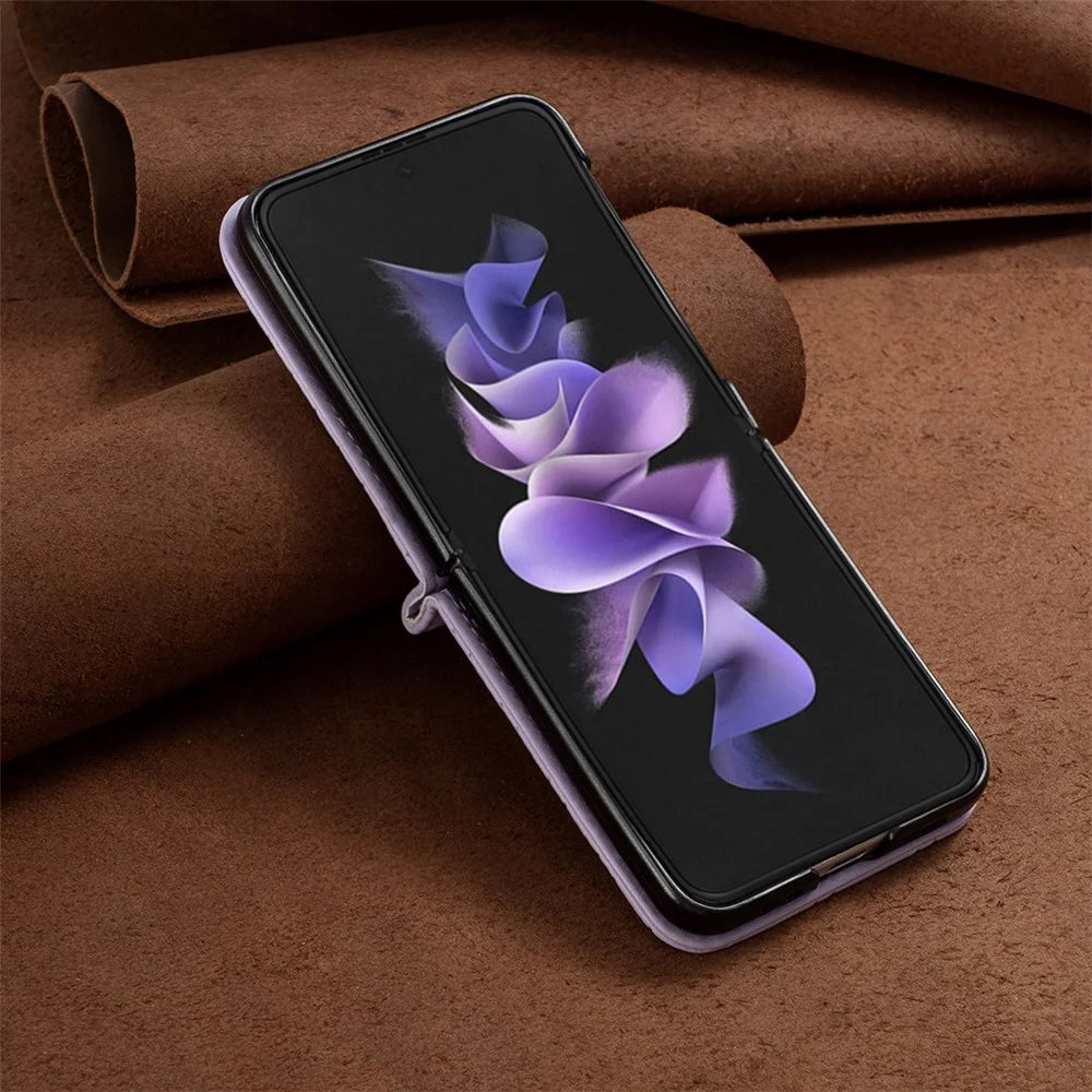 BINFEN COLOR Phone Case for Samsung Galaxy Z Flip4 5G, Imprinted Rhombus Pattern Protective Phone Cover - Purple - 6