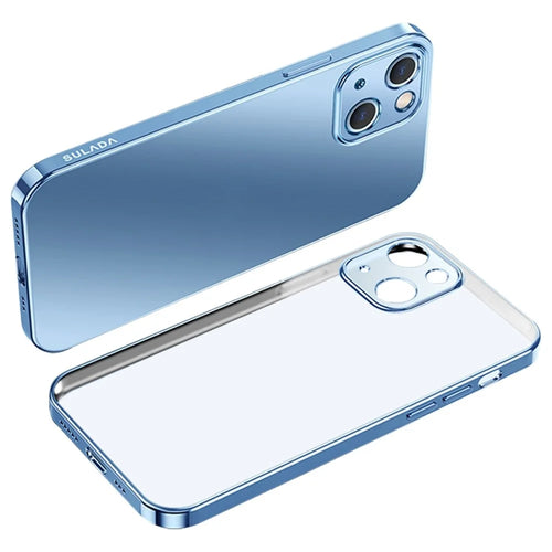 SULADA Nature Series For iPhone 14 6.1 inch, Ultra Slim  Electroplating Soft TPU Matte Phone Case - Baby Blue - 1
