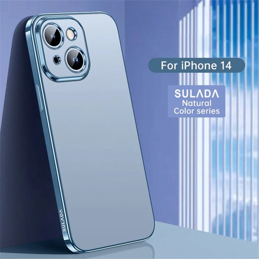 SULADA Nature Series For iPhone 14 6.1 inch, Ultra Slim  Electroplating Soft TPU Matte Phone Case - Baby Blue - 2