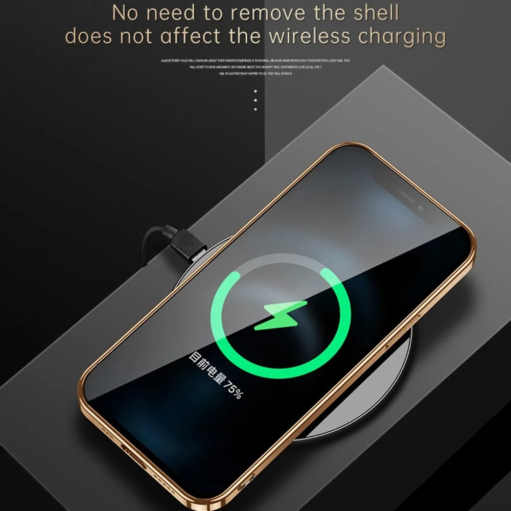 SULADA for iPhone 14 Pro Max 6.7 inch Litchi Texture Electroplating Anti-scratch Cover PU Leather Coated PC + TPU Mobile Phone Case - Black - 3