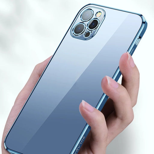SULADA For iPhone 14 Pro 6.1 inch Ultra Slim Precise Cutouts TPU Phone Case Anti-drop Electroplating Straight Edge Phone Cover - Black - 2