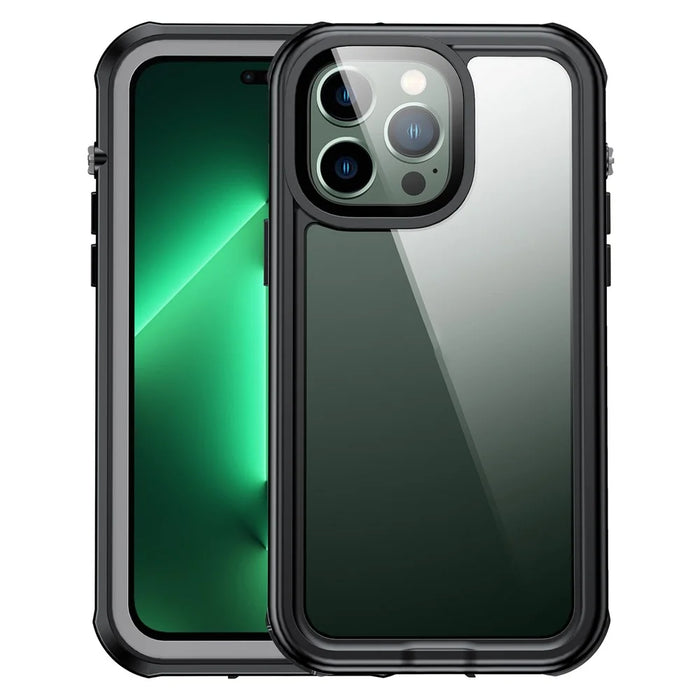 For iPhone 14 Pro 6.1 inch Transparent IP68 Waterproof Phone Case Anti-shock Neoprene Coated Mobile Phone Cover - 2