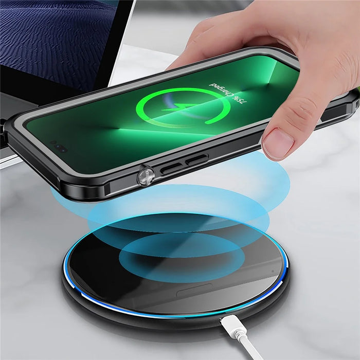 IP68 Waterproof Phone Case For iPhone 14 Plus Transparent Sensitive Touch PC+Neoprene Mobile Phone Cover - 5